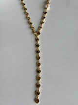 Gold Coin Chain Y Necklace