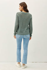 Teal Green Lightweight V-Neck Sweater Top