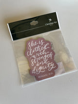 She Is Clothed with Strength and Dignity Pink Magnet