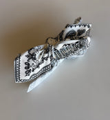 Black & White Paisley Print Bow Hair Clip