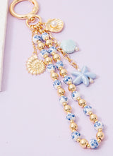 Sea Life Blue & Gold Bag Charm