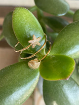Star & Seashell Gold Wrap Ring