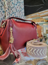 Chianti Genuine Leather Purse w/Tassels Made in Italy by The Bonilla Brand