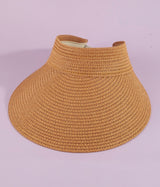 Tan Straw Visor Sunhat w/Adjustable Fit