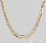 14K Gold Dipped Bar & Chain Layered Necklace