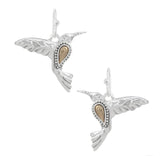 Silver Hummingbird Fishhook Earrings