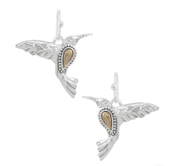 Silver Hummingbird Fishhook Earrings