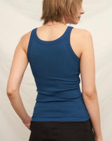Dark Teal Ribbed Scoop Neck Tank w/Built in Bra