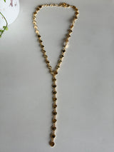 Gold Coin Chain Y Necklace