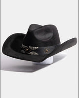 Shania Black & Gold Studded Cowgirl Hat w/Adjustable Fit