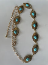 Sedona Antique Gold & Turquoise Concha Chain Belt