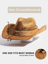 Shania Black & Gold Studded Cowgirl Hat w/Adjustable Fit