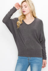 Smokey Soft Long Sleeve V-Neck Loungewear Sweater Top