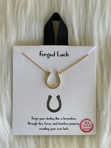 Forged Luck 18K Gold Dipped & Rhinestone Horseshoe Necklace