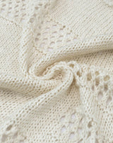 French Vanilla Open Knit Cardigan Sweater