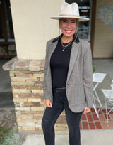 Charcoal Twilled Single Breast Classic Tailored Blazer