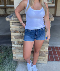 Stretch Cut Off Medium Denim Shorts by Just USA