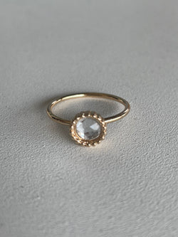 Gold & Clear Circle Stone Ring