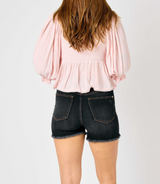 Black Wash Denim Cut Off XL Shorts by Judy Blue
