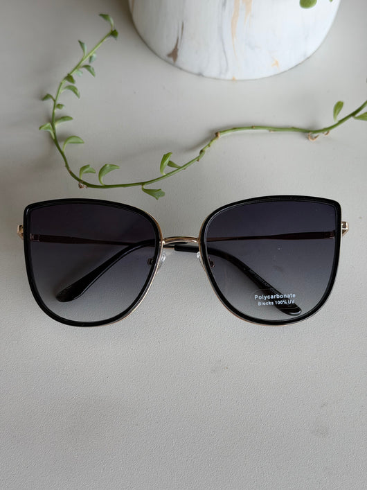 On The Fly Black & Silver Frame Sunglasses - 100% UV Protection