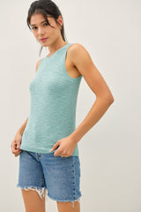Sea Breeze Round Neck Knit Tank Top
