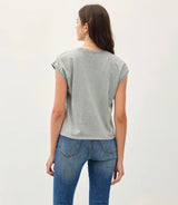Basic Acid Wash Grey Cap Sleeve Tee