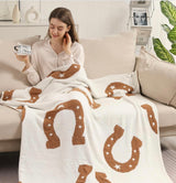 Horseshoes Brown & Cream Super Soft Throw Blanket
