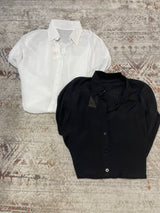 Lido Luxe White OS Long Button Down Cover-Up Top