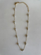 Gold Chain & Rhinestone Ball Necklace