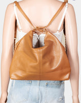 Camel Purse & Backpack Combo W/Gold Chain Straps