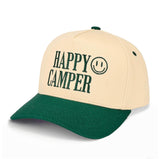 Happy Camper Green & Beige CC Brand Adjustable Snap Closer Hat