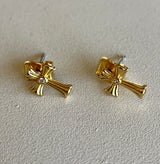 Faith Gold Cross & Rhinestone Post Earrings