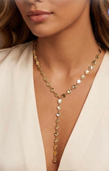 Gold Coin Chain Y Necklace