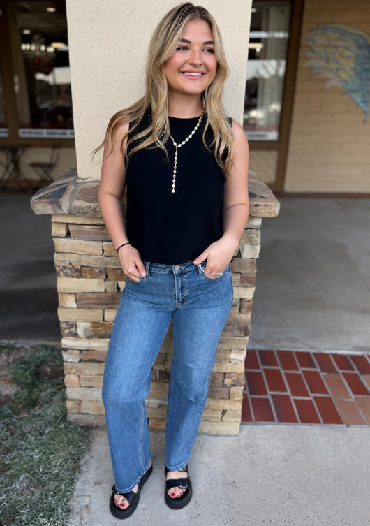 Straight Leg Medium Denim Mid Rise Jeans by Just USA