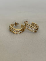 Gold Square Huggie Hoop Earrings