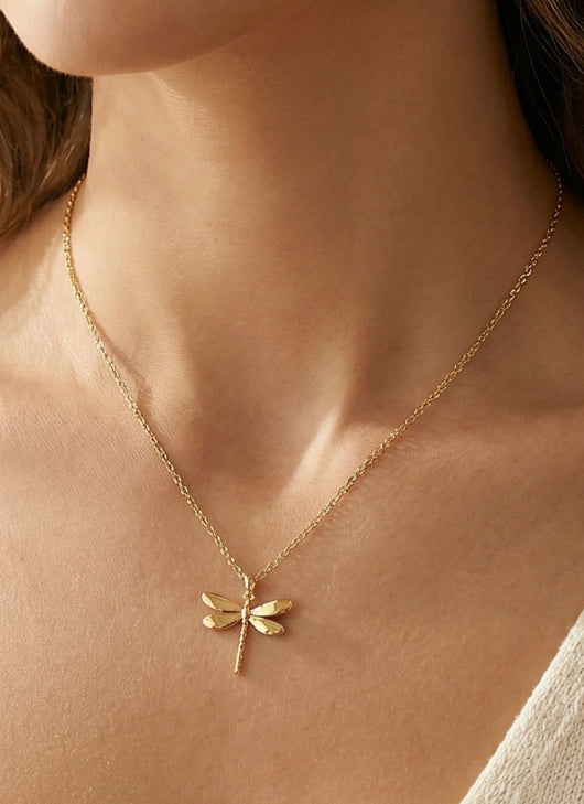 18K Gold Dipped Dragonfly Necklace