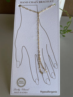 Gold Dipped Chain Link Hand Chain Bracelet