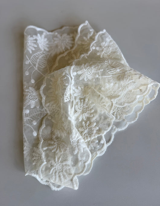 Cream Lace Hair Bandana Scarf