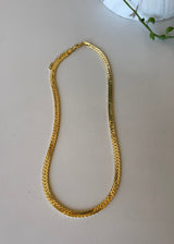 Gold Dipped Flat Chain Necklace