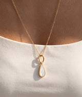 Opal Teardrop Stone & Gold Long Necklace