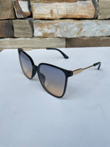 Social Butterfly Black & Gold Frame w/Clear Lenses Sunglasses with UV 400 Protection