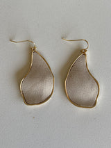 Ivory & Gold Textured Wing Fishhook Earrings
