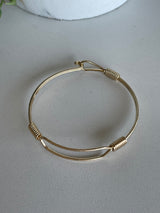 Gold Bangle Bracelet w/Eye Hook Closure