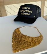 Sparkly Gold Sequins Bandana Necklace