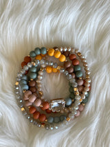 Jewel Multi-Color Set of 5 Stretch Beaded Bracelets