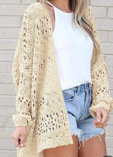 French Vanilla Open Knit Cardigan Sweater