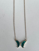 Emerald Butterfly Gold Necklace
