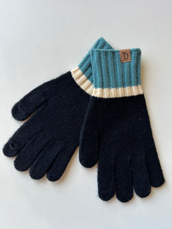 Black & Teal Soft Smart Touch Gloves