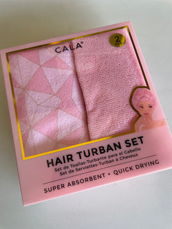Cala Pink Set of 2 Hair Turbans