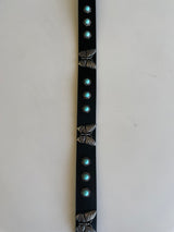 Butterfly Studded Black & Silver W/Turquoise Stones Belt